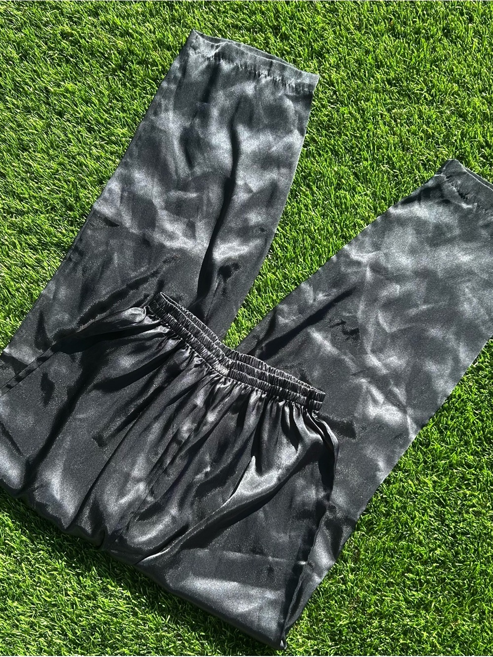 Victoria's Secret Kids Black Satin Joggers